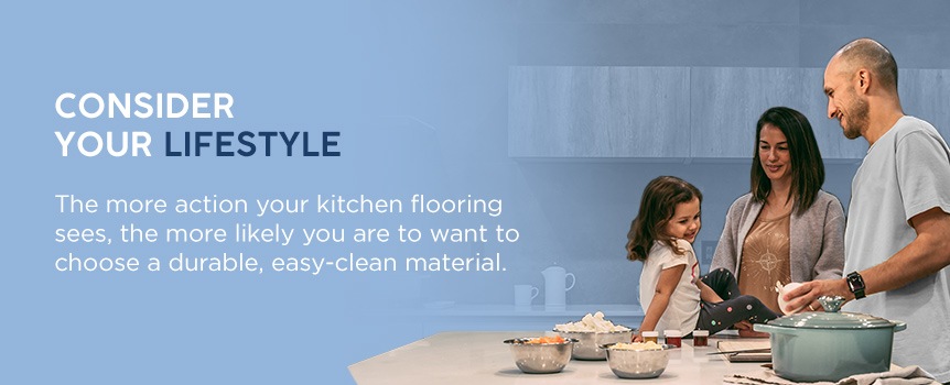 consider your lifestyle when choosing kitchen flooring