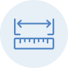 Blue icon with ruler