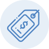 Blue icon of pricetag