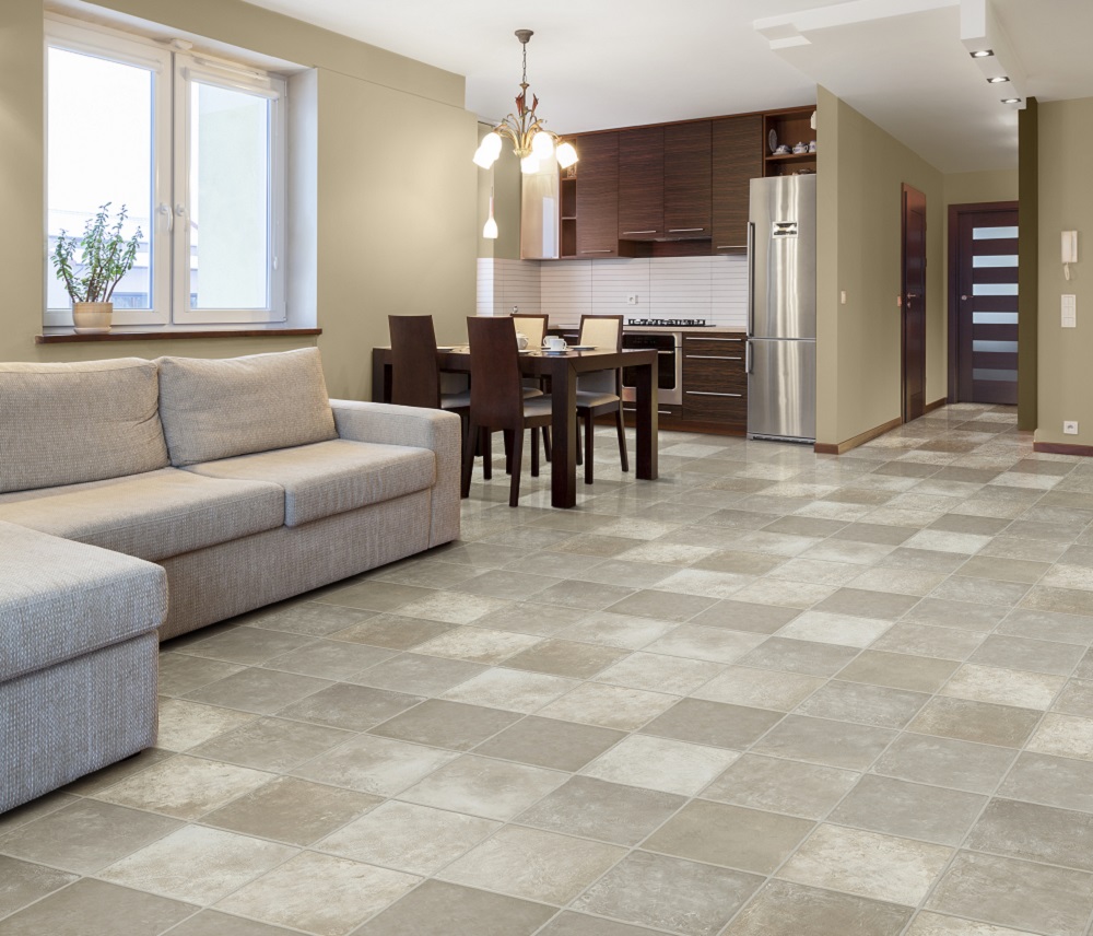 luxury vinyl tile in basement