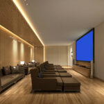 wood flooring in home theater