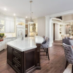 solid hardwood flooring in kitchen & dining room