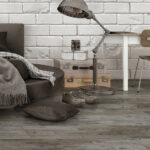 luxury vinyl flooring in man cave