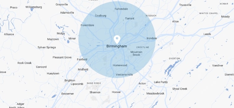 Birmingham Alabama Service Region