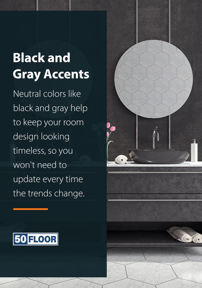 Black and Grey Bathroom Accents