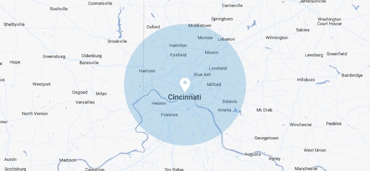 Cincinnati Ohio Service Region