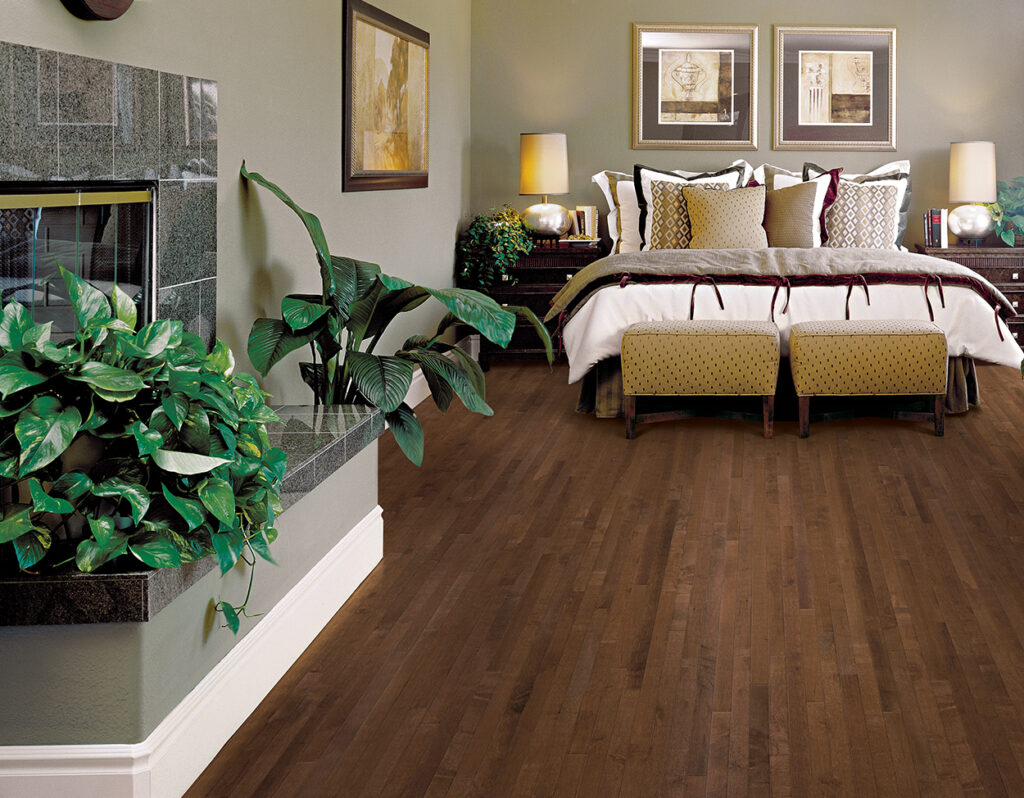 Mayberry: Maple Cappuccino Hardwood Floor in Bedroom