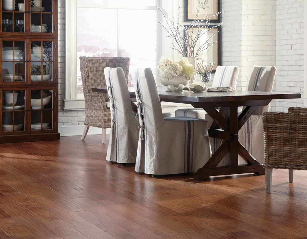 Holland: Saddle 5" Engineered Hardwood Flooring in Dining Room