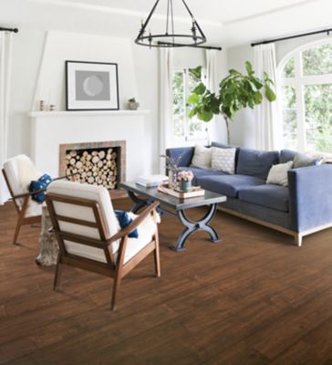 Elegara: Dutch Dark Brown Waterproof Laminate Flooring in Living Room