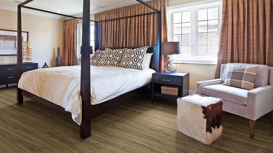luxury vinyl flooring in master bedroom